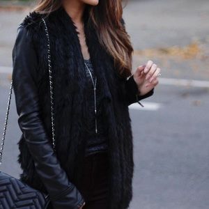 Guess Black Faux Fur Vest